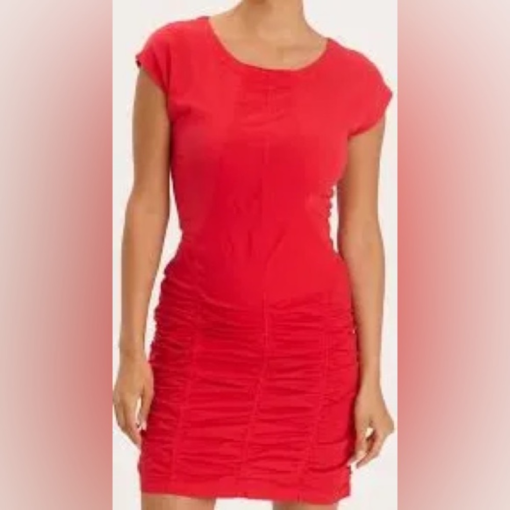 Wearables Washed Red Ruched Dress